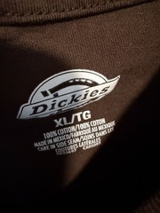 Dickies Men’s Regular XL Brown Crew Neck Pocket Logo Solid Short Sleeve Tee