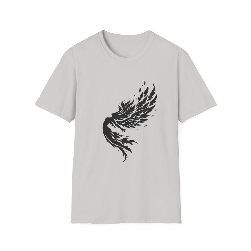 Fallen Angel Gothic Fantasy Dark Angel Wings Celestial Unisex Softstyle T-Shirt
