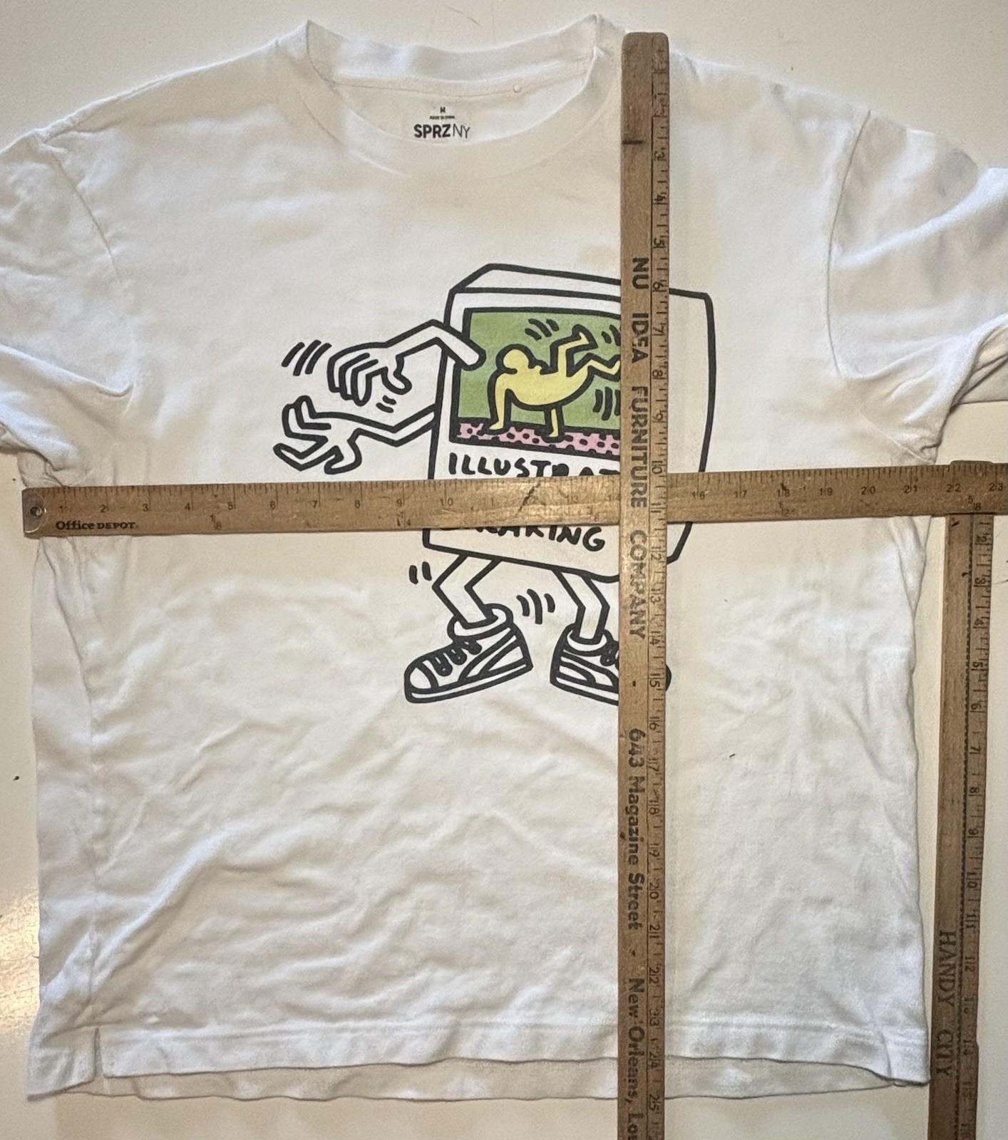 Uniqlo Keith Haring SPRZ NY Illustrated Guide To Breaking Rib Knit T Shirt Men M gallery