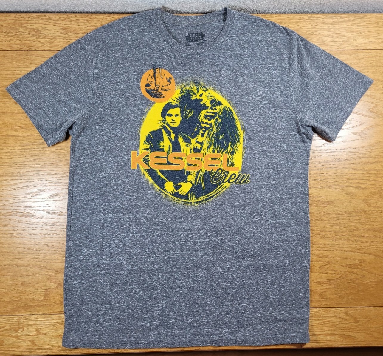 STAR WARS Han Solo & Chewbacca Kessel Crew Logo Soft Blend T-Shirt L Men’s Large