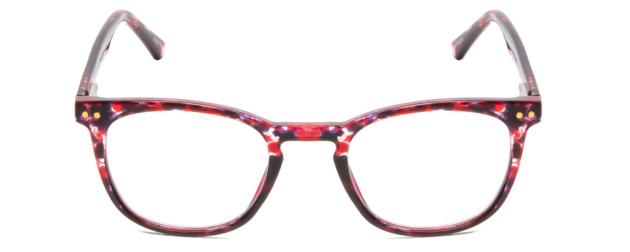 Prive Revaux Show Off Women Round Reading Glasses Rose Red Tortoise Crystal 48mm
