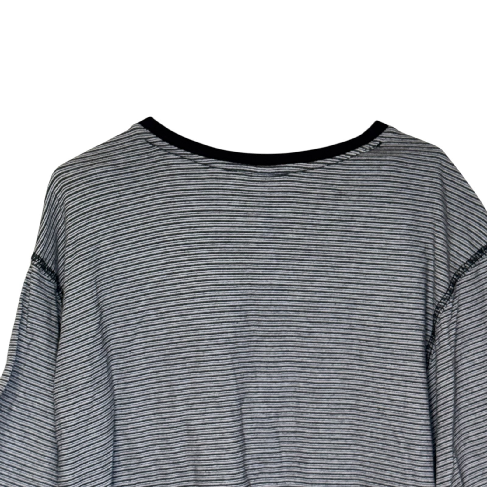 Mecca Men's Shirt Y2K Vintage Streetwear Striped Ringer Zipper Pocket Black 2XL gallery