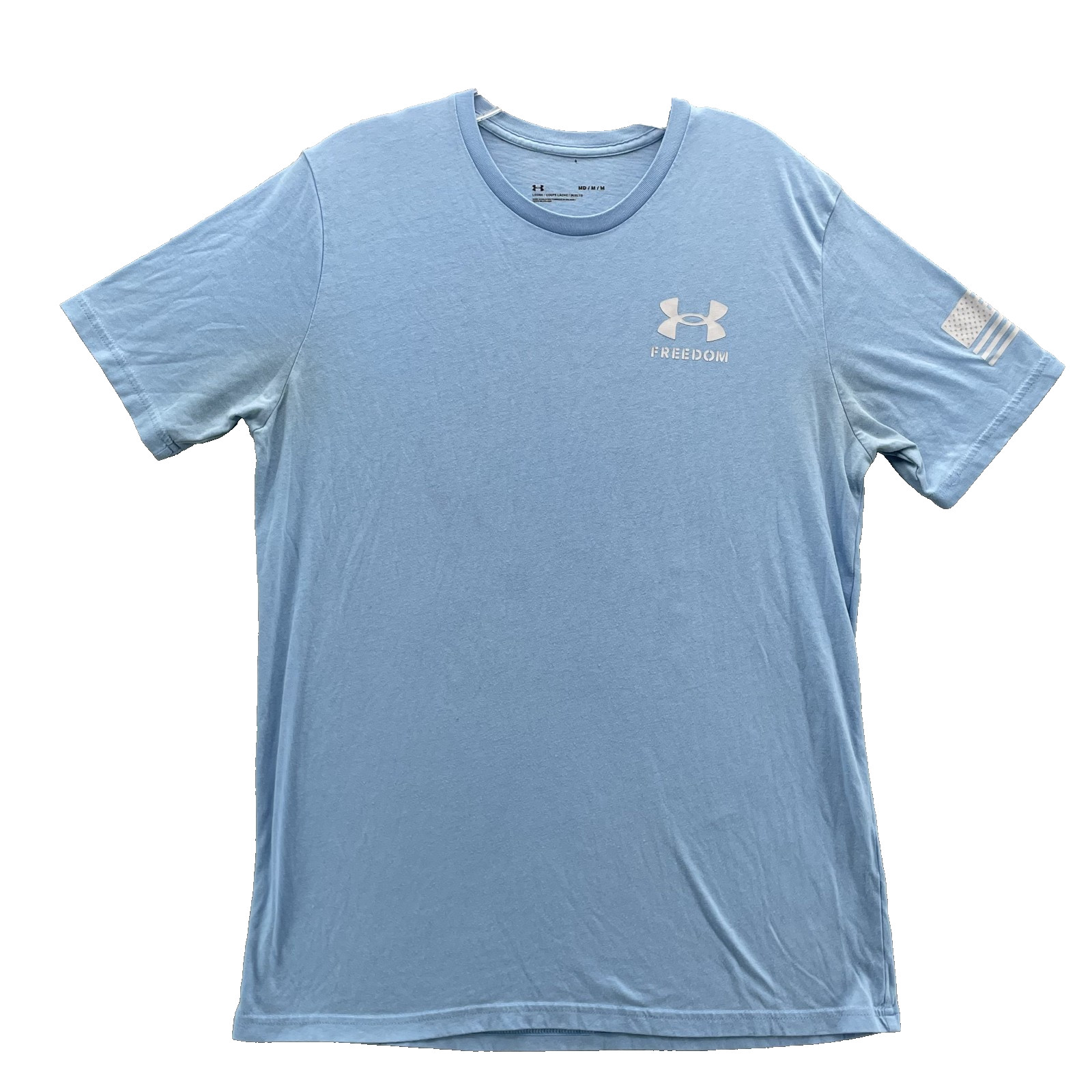 Under Armour T-Shirt Men's Medium Blue Sportswear Academia Running Freedom Work gallery