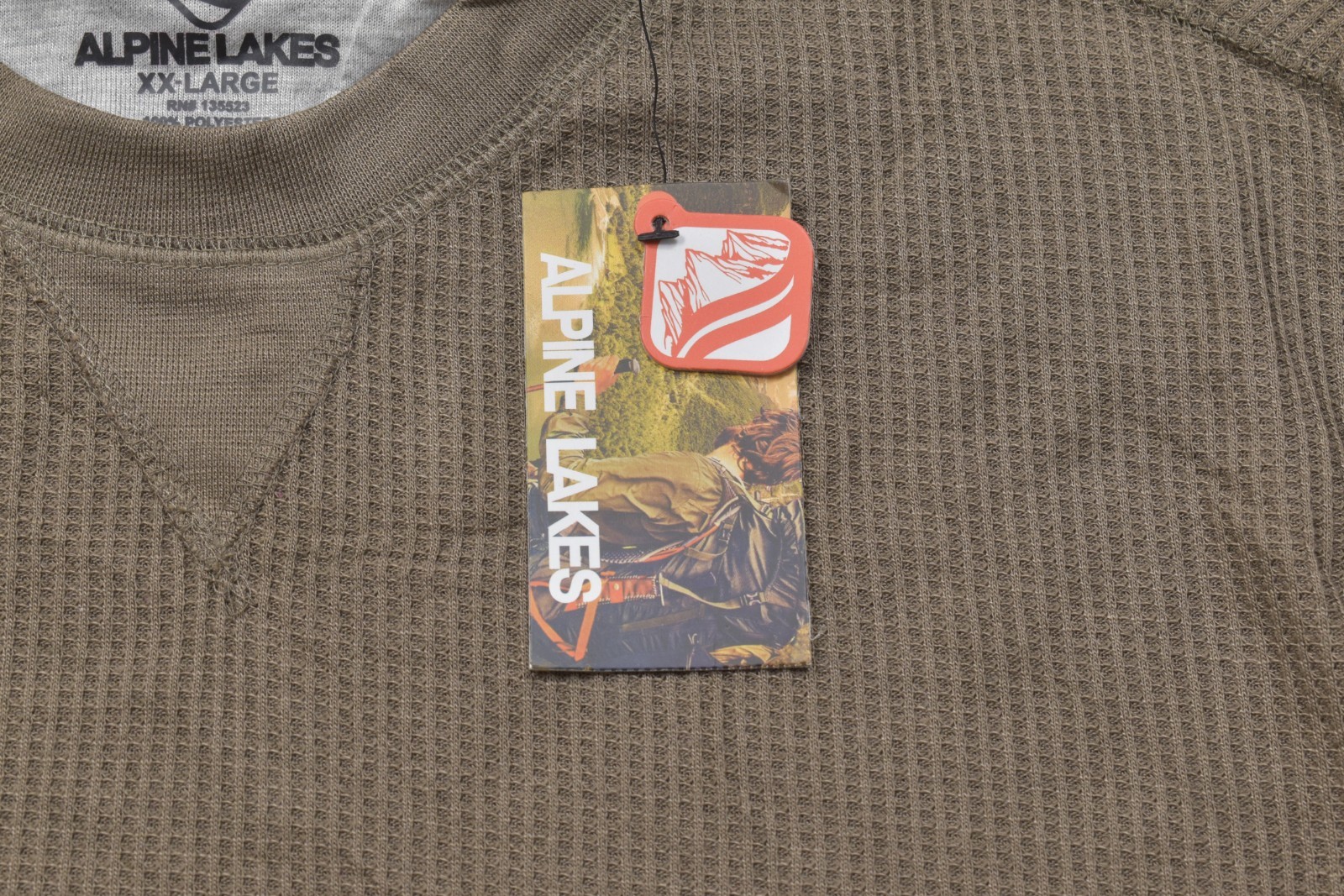 Alpine Lakes Men's XX-Large Brown Waffle Knit Performance Long Sleeve Tee Shirt gallery