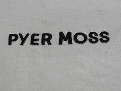 Pyer Moss Embroidered Logo Heavyweight Oversized Heritage White Tshirt SZ XL
