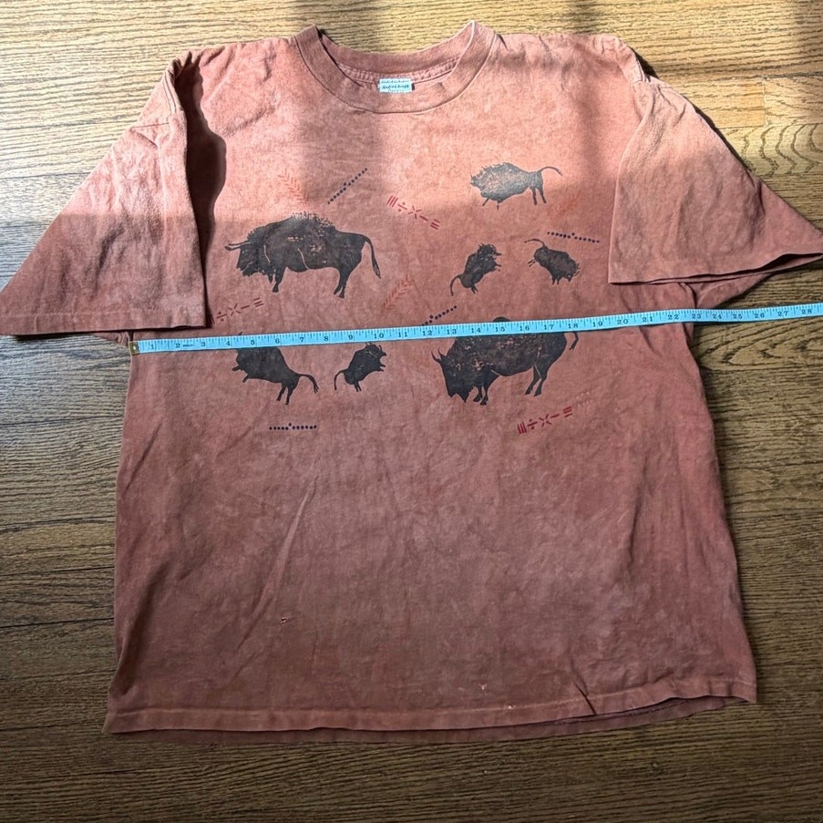 Vtg Andrea Bragg Designs 90's Distressed Buffalo Graphic Tee Size XXL gallery