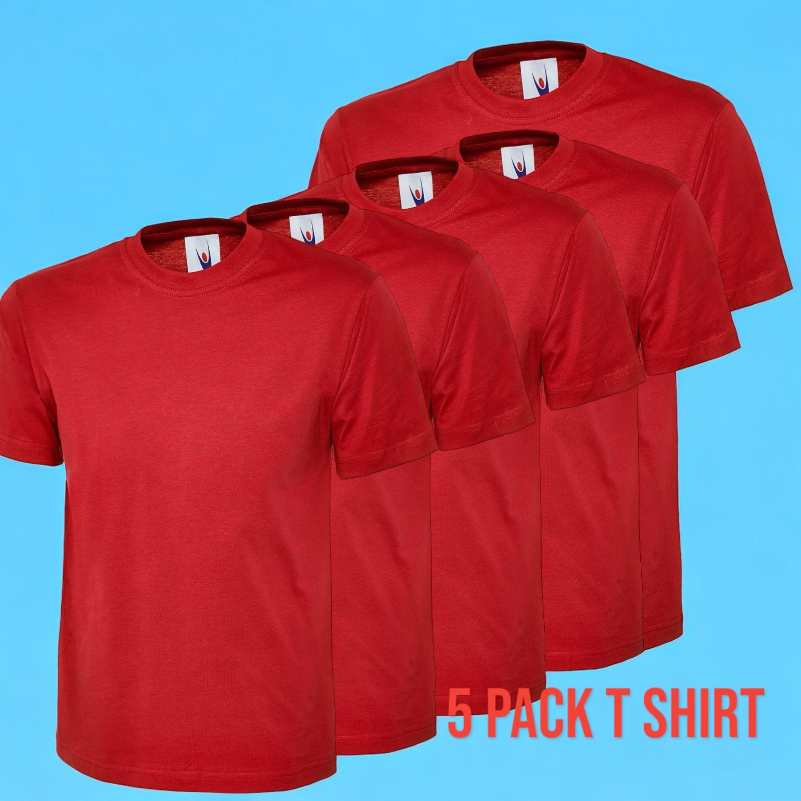 Men's 5 Pack Cotton T-Shirts Crew Neck Short Sleeve Plain Tee Top S-3XL UNEEK gallery