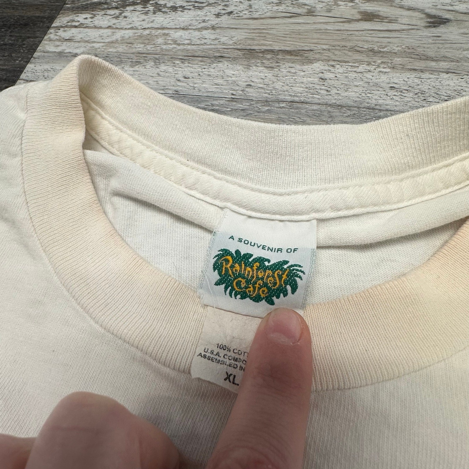 Vintage 90s Y2K Rainforest Cafe Frog Hammock Florida Mens XL Souvenir T-Shirt gallery