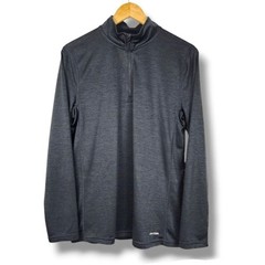 Tek Gear DryTek Men Top Running Layering Shirt 1/4 Zip Pullover Charcoal