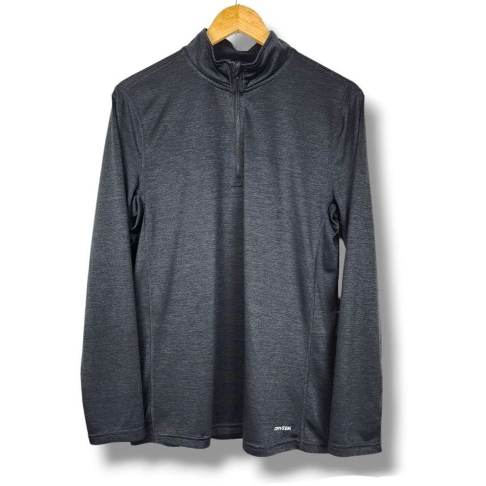 Tek Gear DryTek Men Top Running Layering Shirt 1/4 Zip Pullover Charcoal gallery