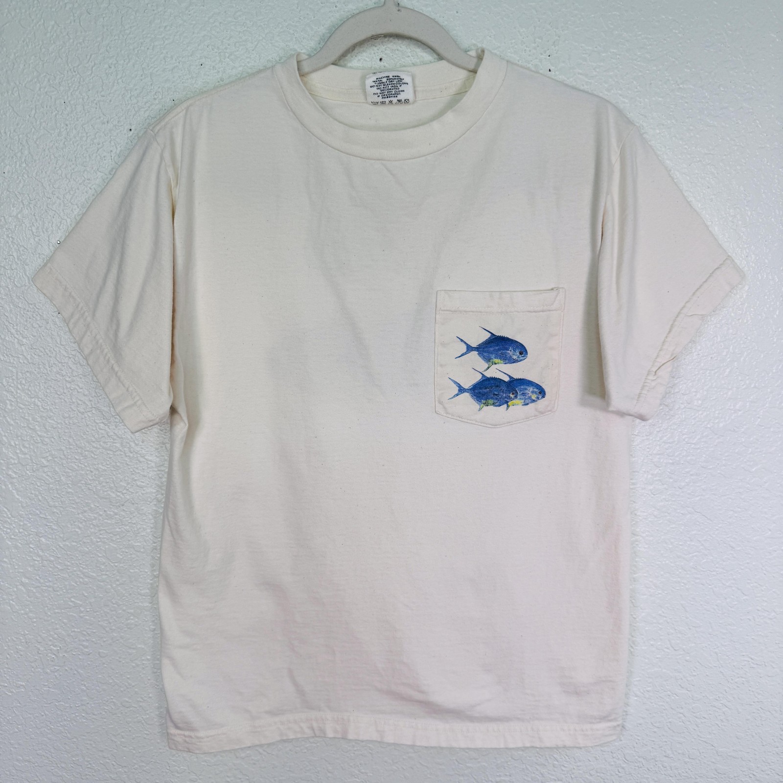Vintage Alisa Utamating Shirt Mens Medium Gyotaku Fish Graphic Pocket Tee 90s gallery