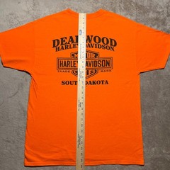 Harley Davidson Sturgis 2018 Black Hill Rally T Shirt Mens Large Orange Deadwood