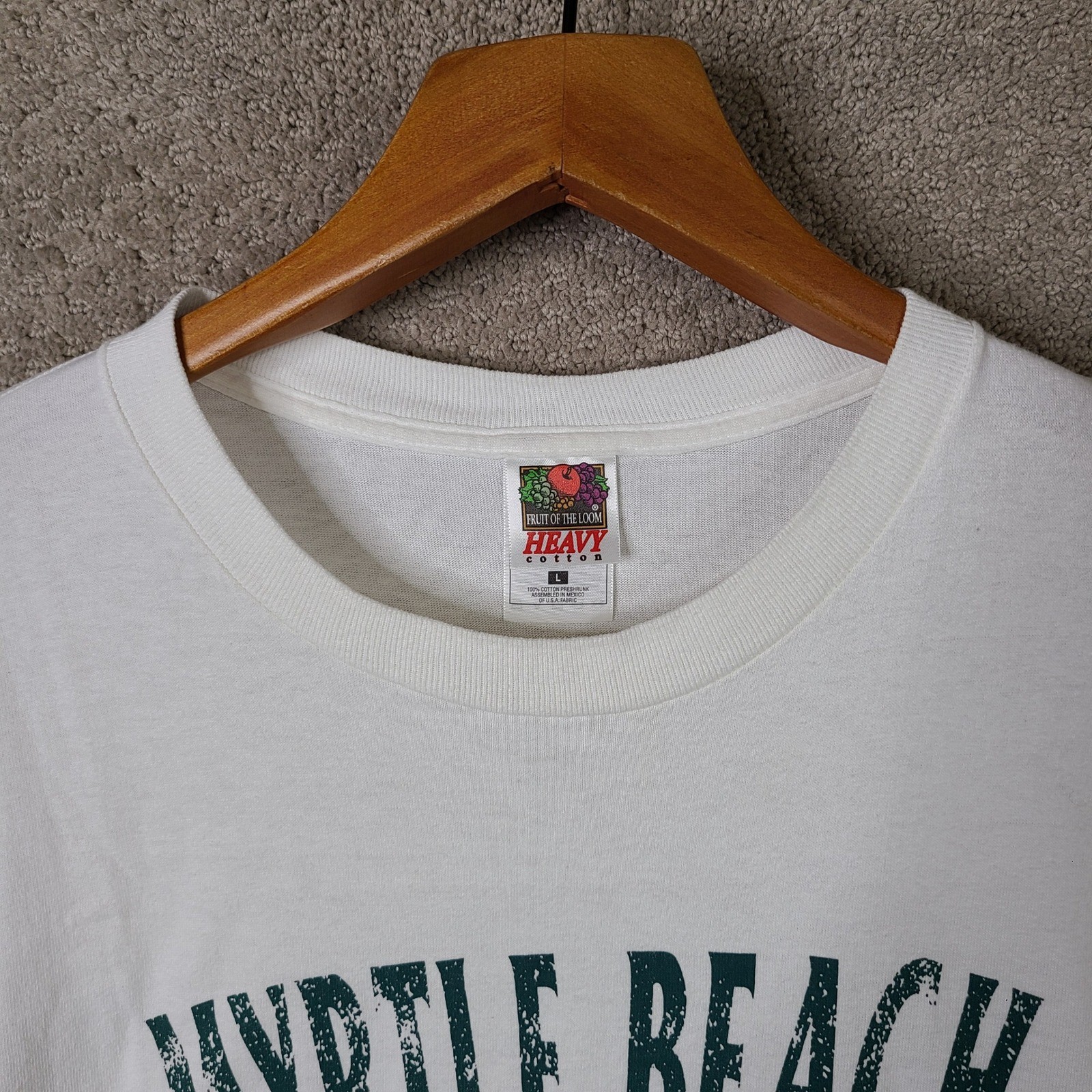 Fruit Of The Loom Shirt Men L White Myrtle Beach Graphic Tee Cotton Short Sleeve gallery
