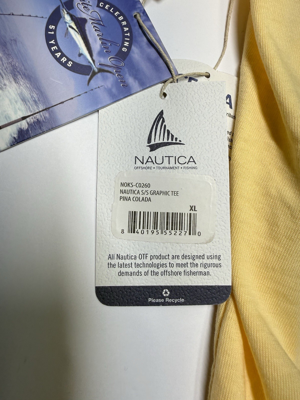 Nautica OTF Graphic Tee Piña Colada Men’s Size XL Short Sleeve Fishing NWT gallery