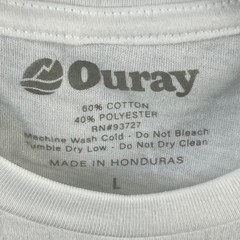 Ouray Clemson Tigers Large White Sueded T-Shirt 60% Cotton & Polyester Soft Feel