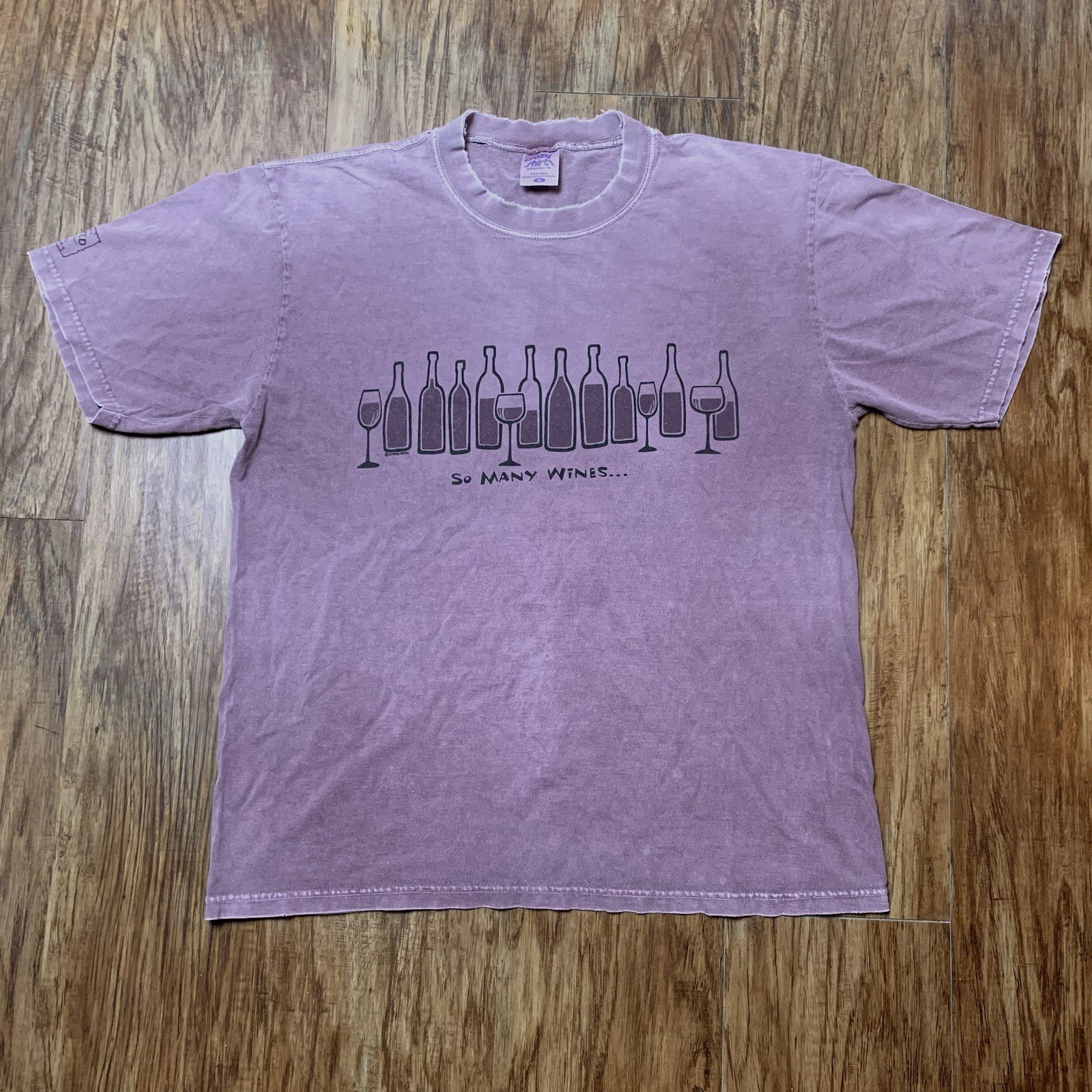 Vintage Wine Dyed T Shirt Size Medium Y2K Crazy Shirts So Many Wines Alcohol Tee gallery