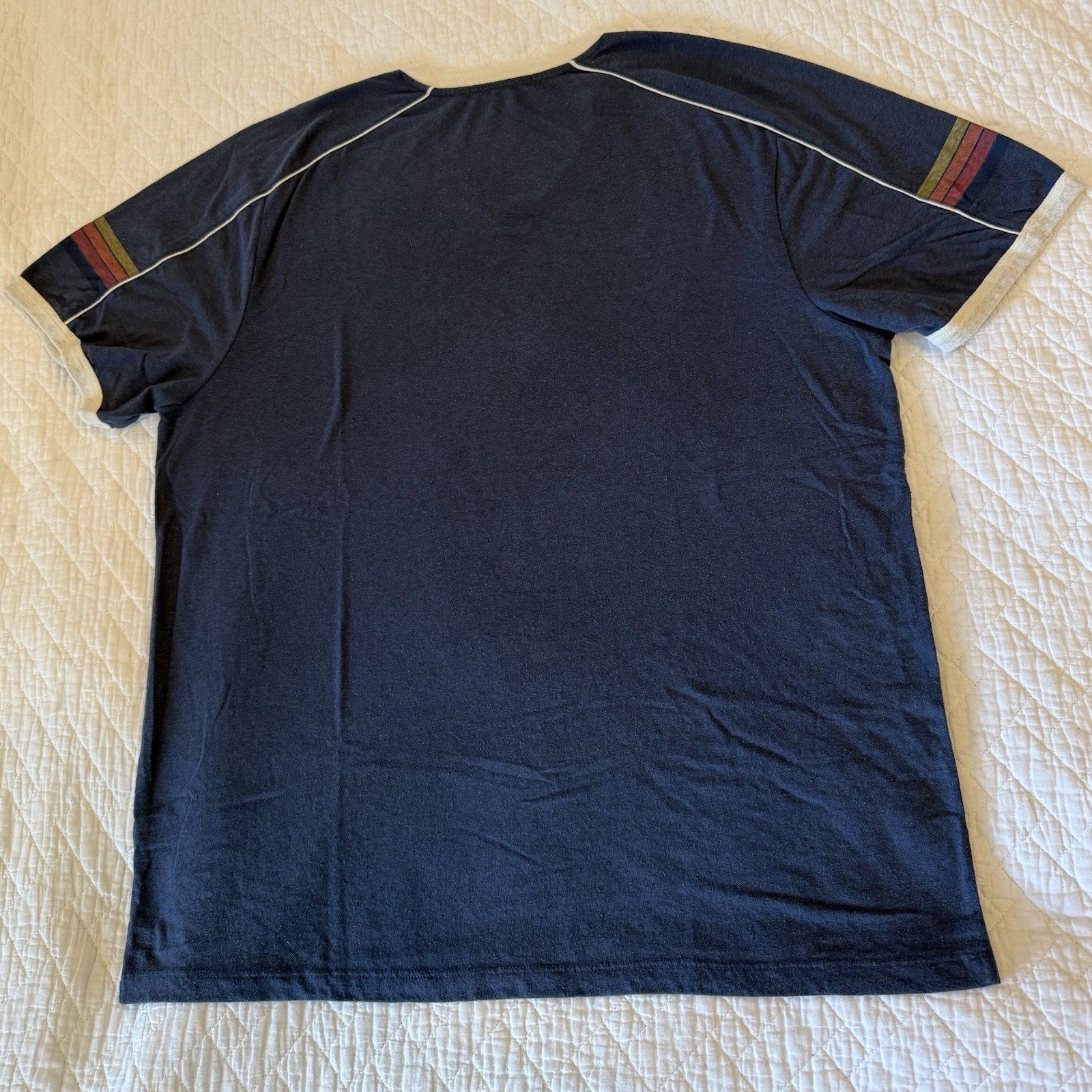 Marine Layer Varsity V-Neck T-shirt in color-way Mood Indigo Size XL Retro Surf gallery