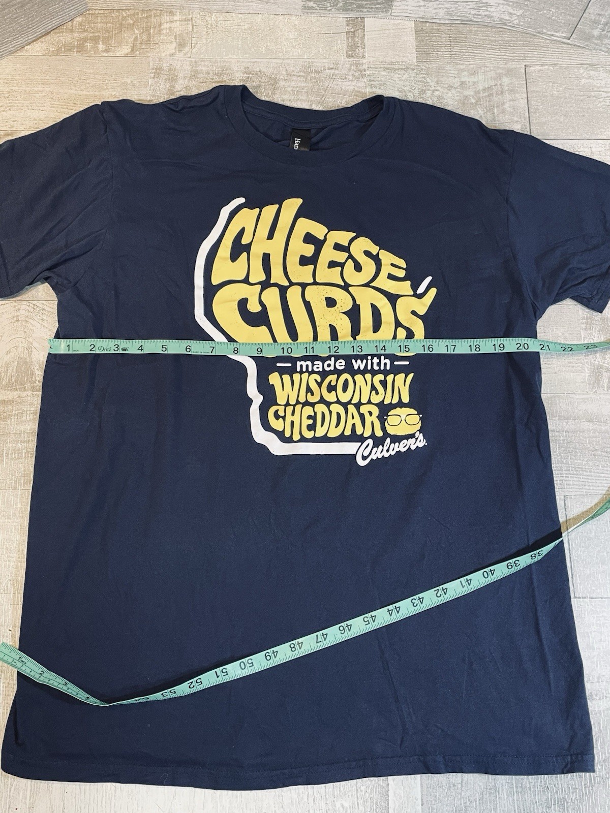 Culver’s Cheese Curds Men’s Large Blue T-Shirt Wisconsin Cheddar Fast Food gallery