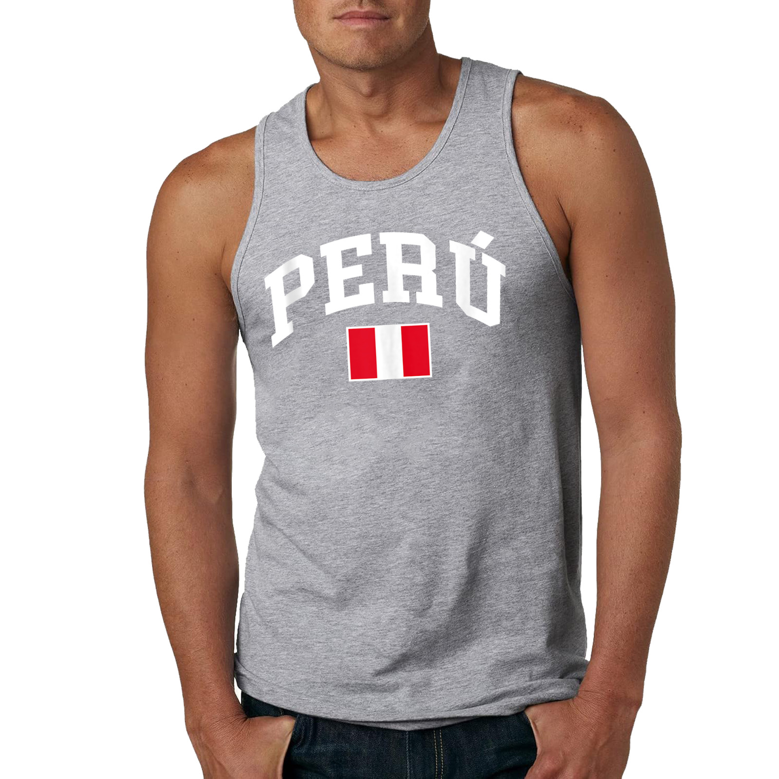 Peru Peruvian Flag Graphic Tank Top Custom Text on Back Personalized gallery