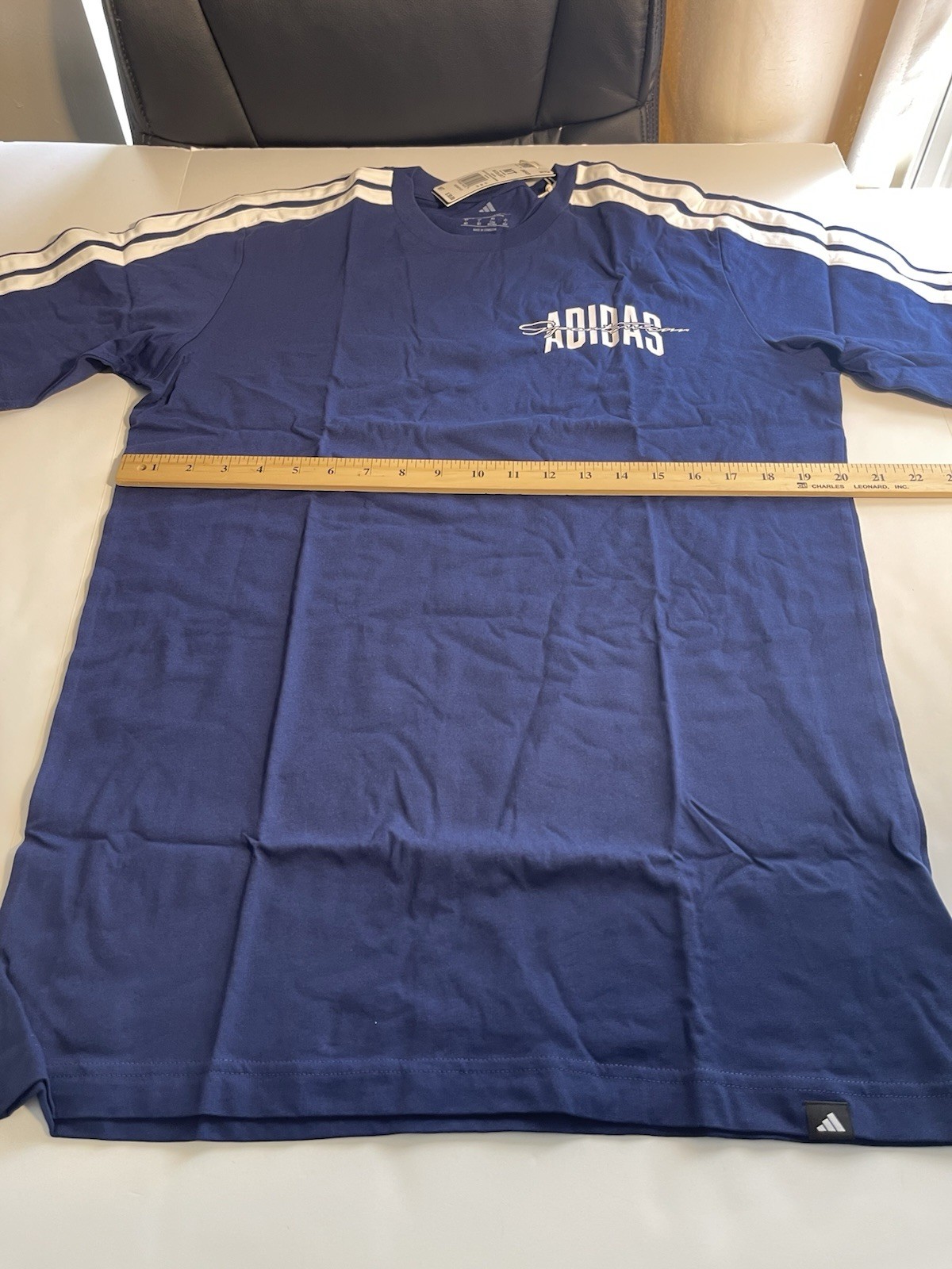 adidas Men's Collegiate Script Graphic T-Shirt, Dark Blue, Medium/Tall gallery
