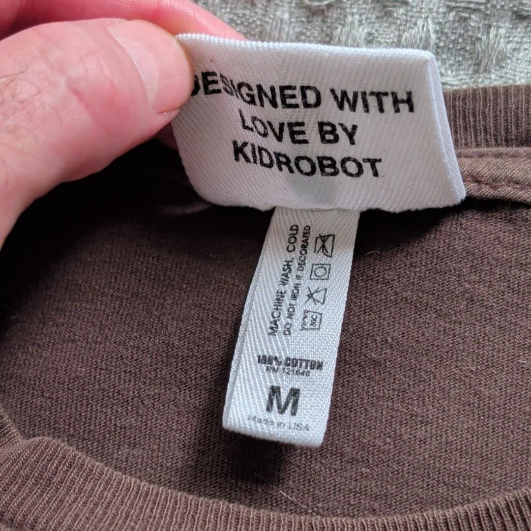 Kidrobot Shirt Mens Medium Brown Mascot Robot Graphic Tee Made USA Streetwear gallery