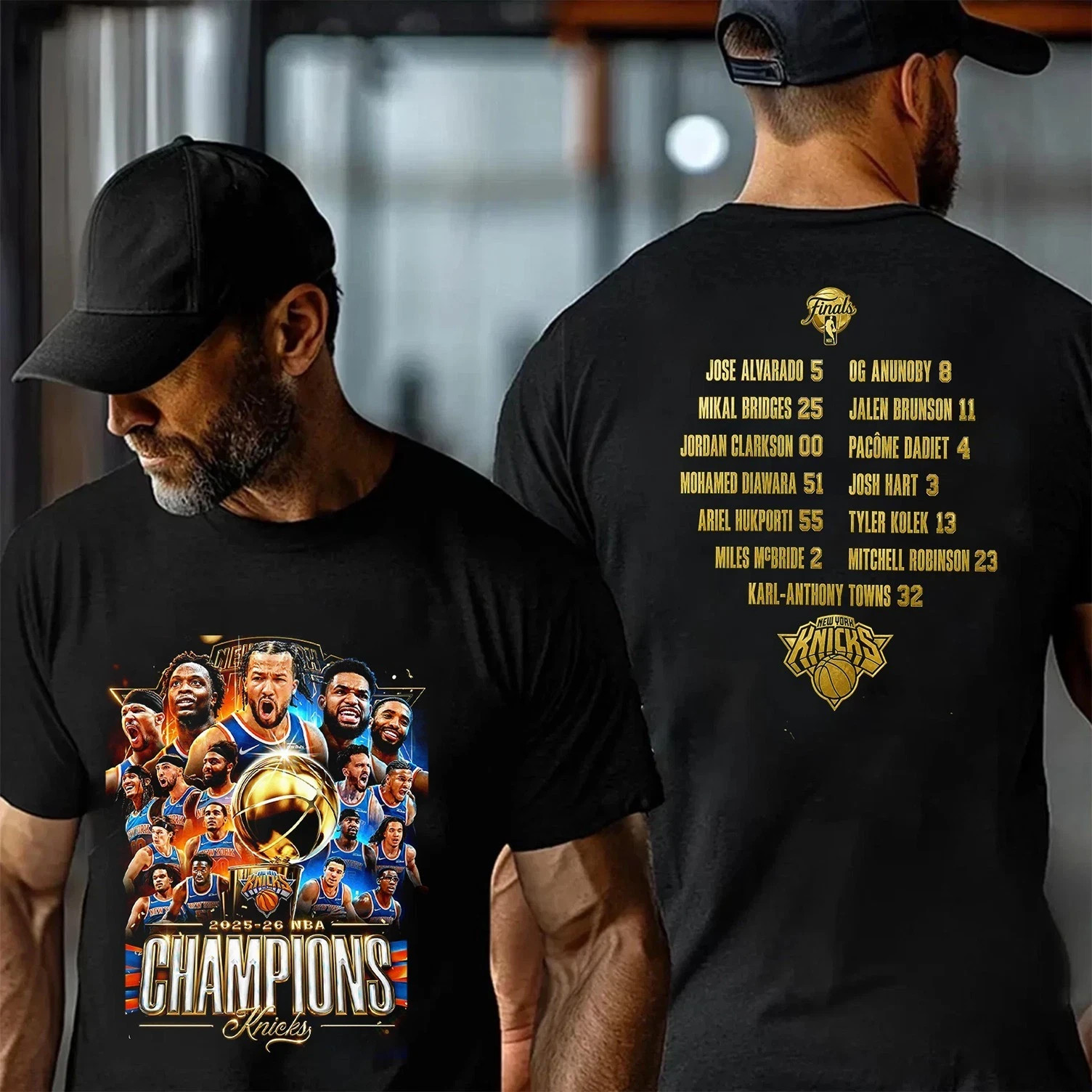 HOT!! N.Y Knicks 2026 N.B.A Finals Champions T-Shirt - Black gallery