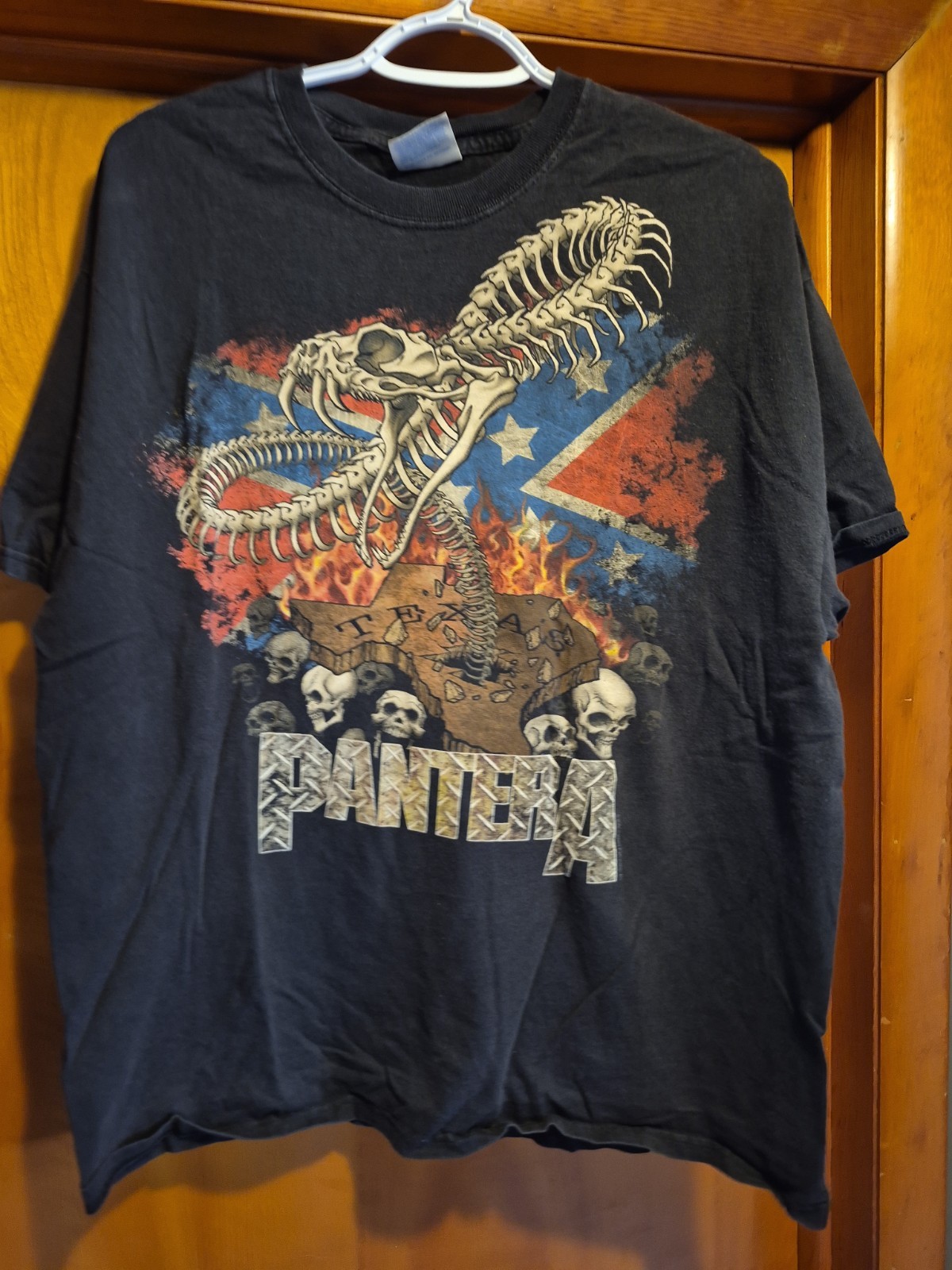 Pantera Texas Snake Skeleton T-Shirt Size Xlarge XL HANES THICK OOP gallery