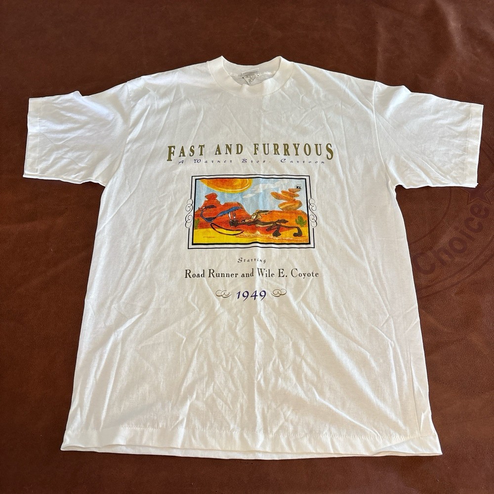 1991 Loony Toons Road Runner And Wile E. Coyote Tee Shirt