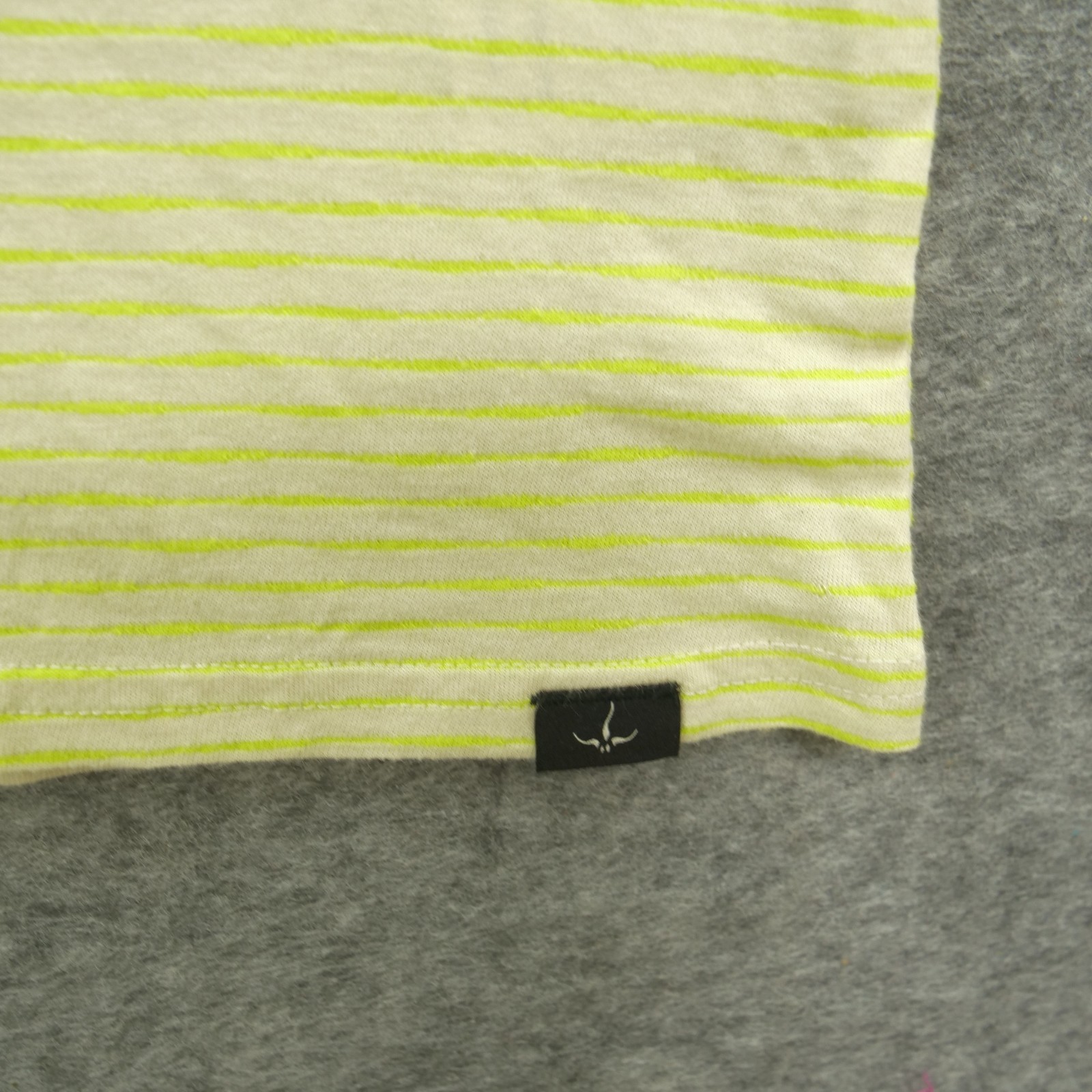 Prana Shirt Mens Medium Yellow Paxton Crew Striped Organic Short Sleeve New gallery