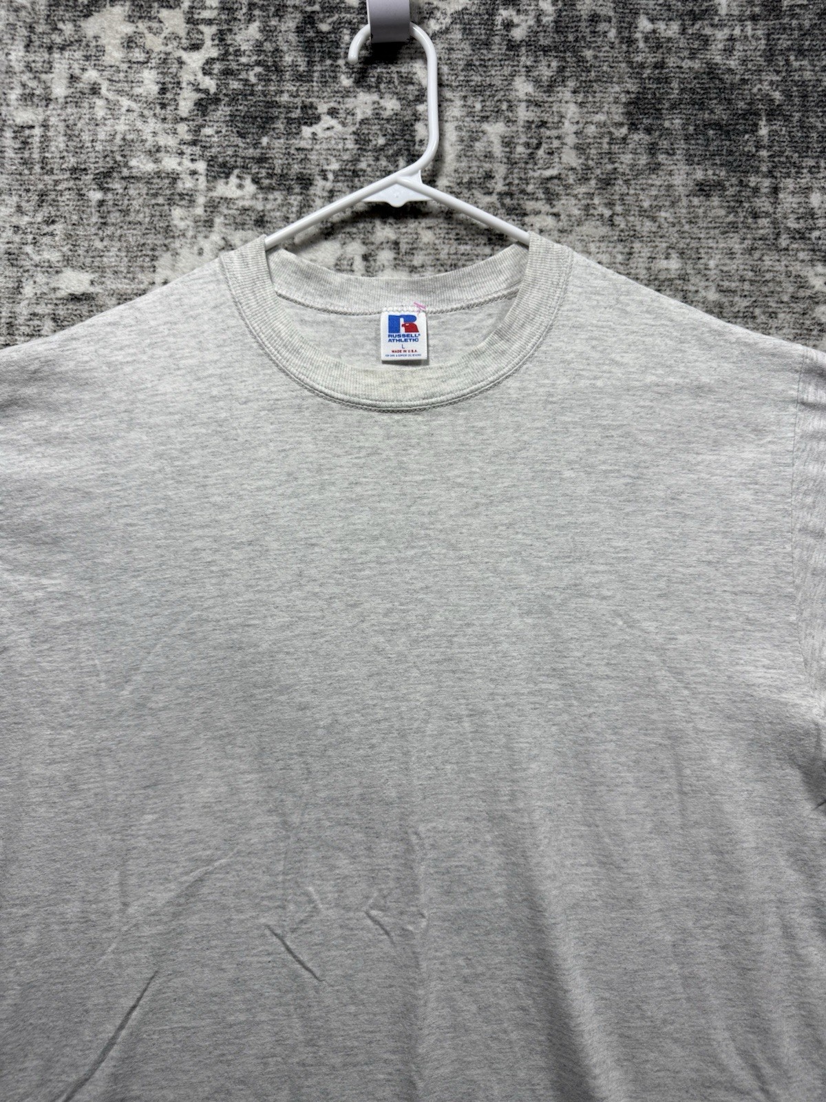 Vintage Russell Athletic Blank T Shirt Men’s Size Large Gray USA Made 90s gallery