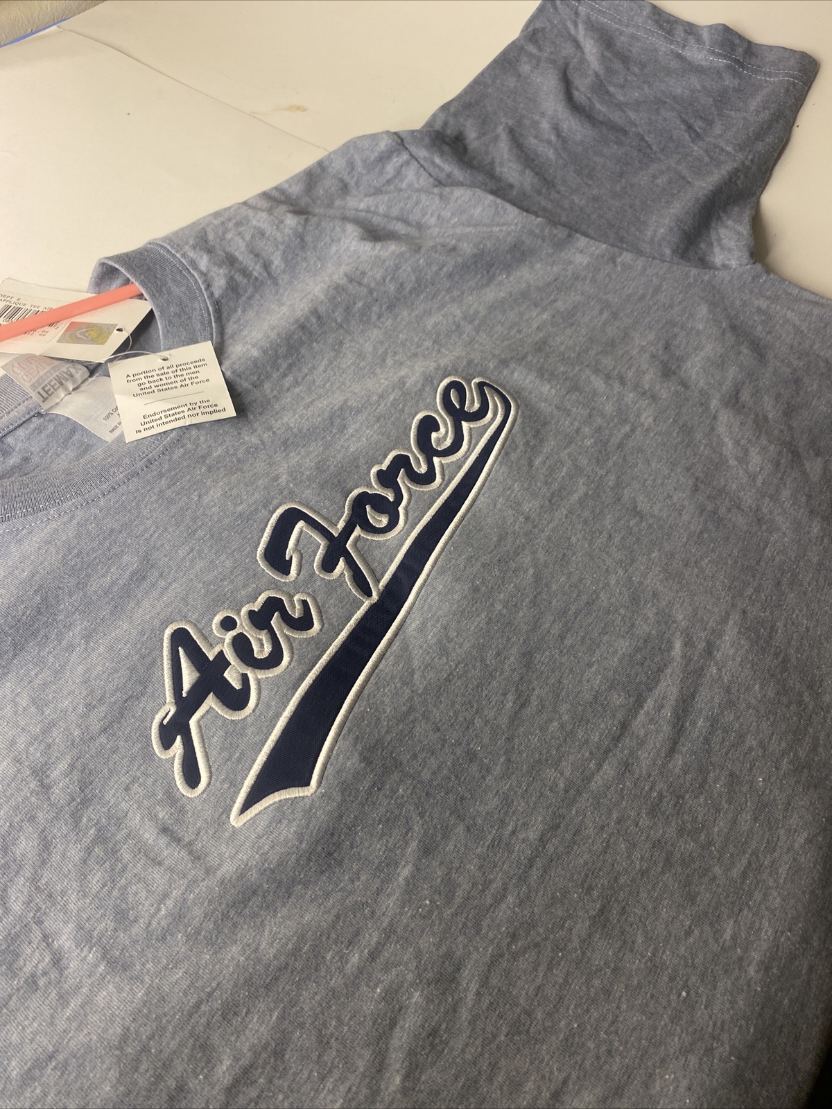 Airforce Script Logo Teemax Cotton Short Sleeve Blue T-Shirt Men's Xl gallery