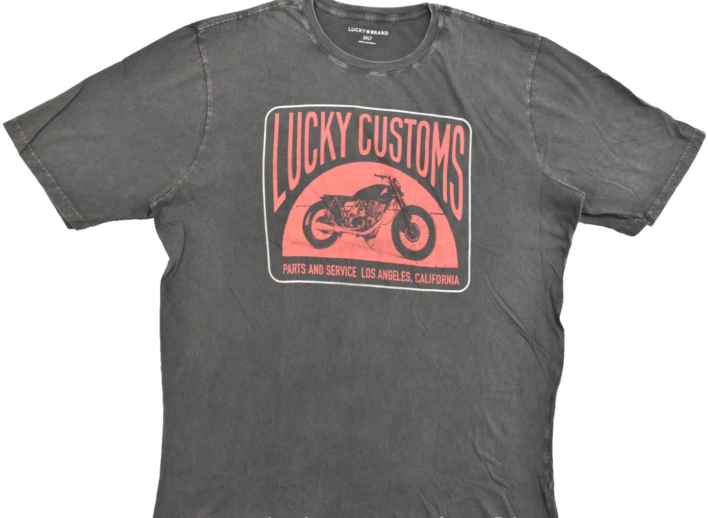 Lucky Brand Men's Lucky Customs Tee Short Sleeve Raven Crew Neck Size 2XLT NEW gallery