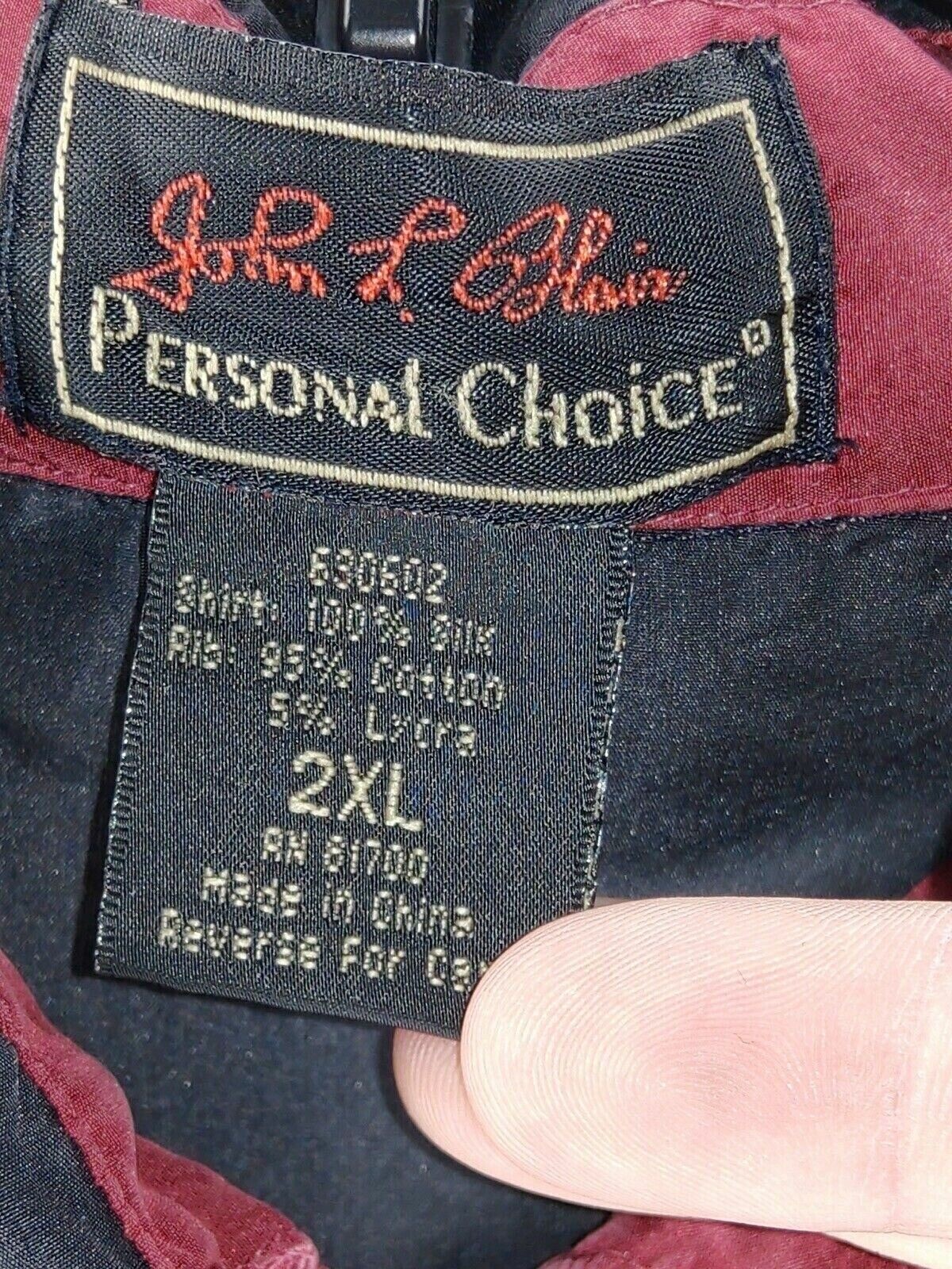 Personal Choice Mens Shirt Short Sleeve Size 2XL Black 100% Silk gallery