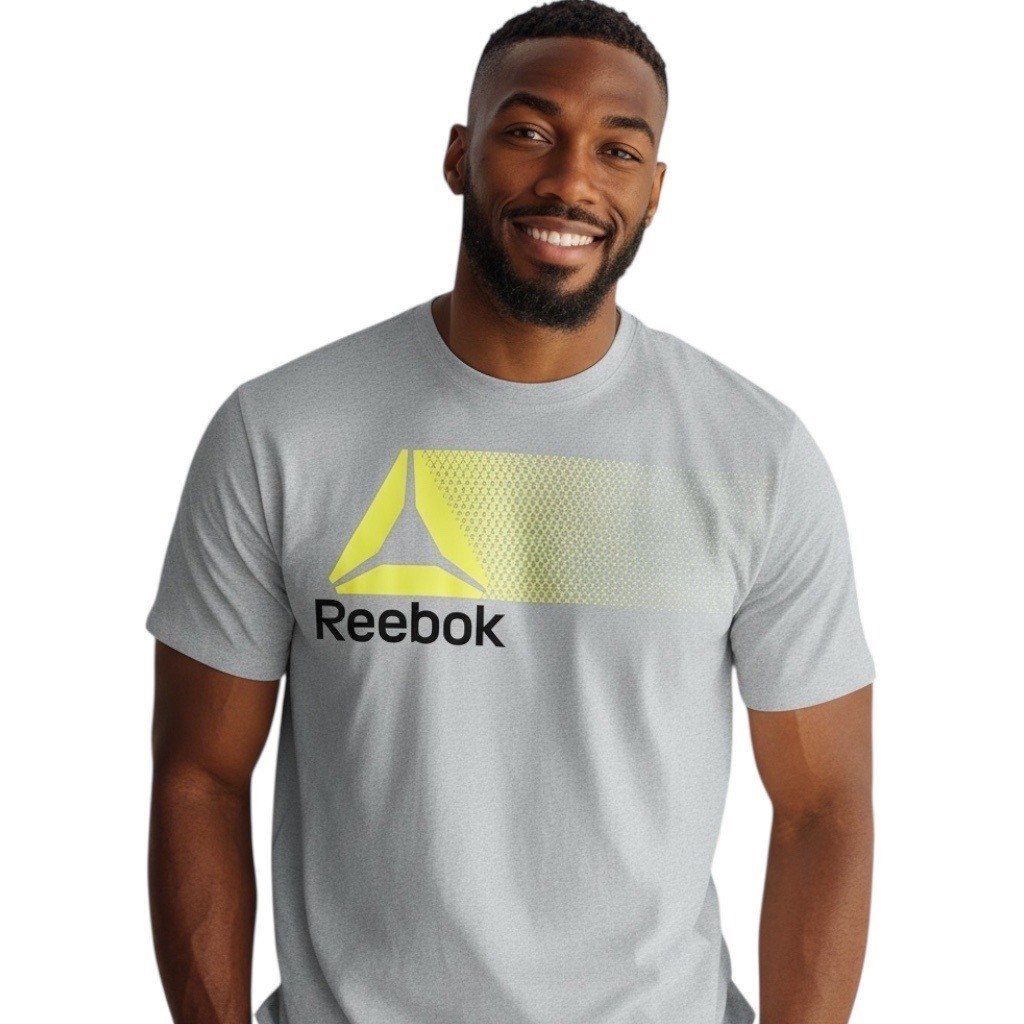 Reebok Men’s Short Sleeve Classic Light Grey Graphic Logo T-Shirt Size 3XL NWT