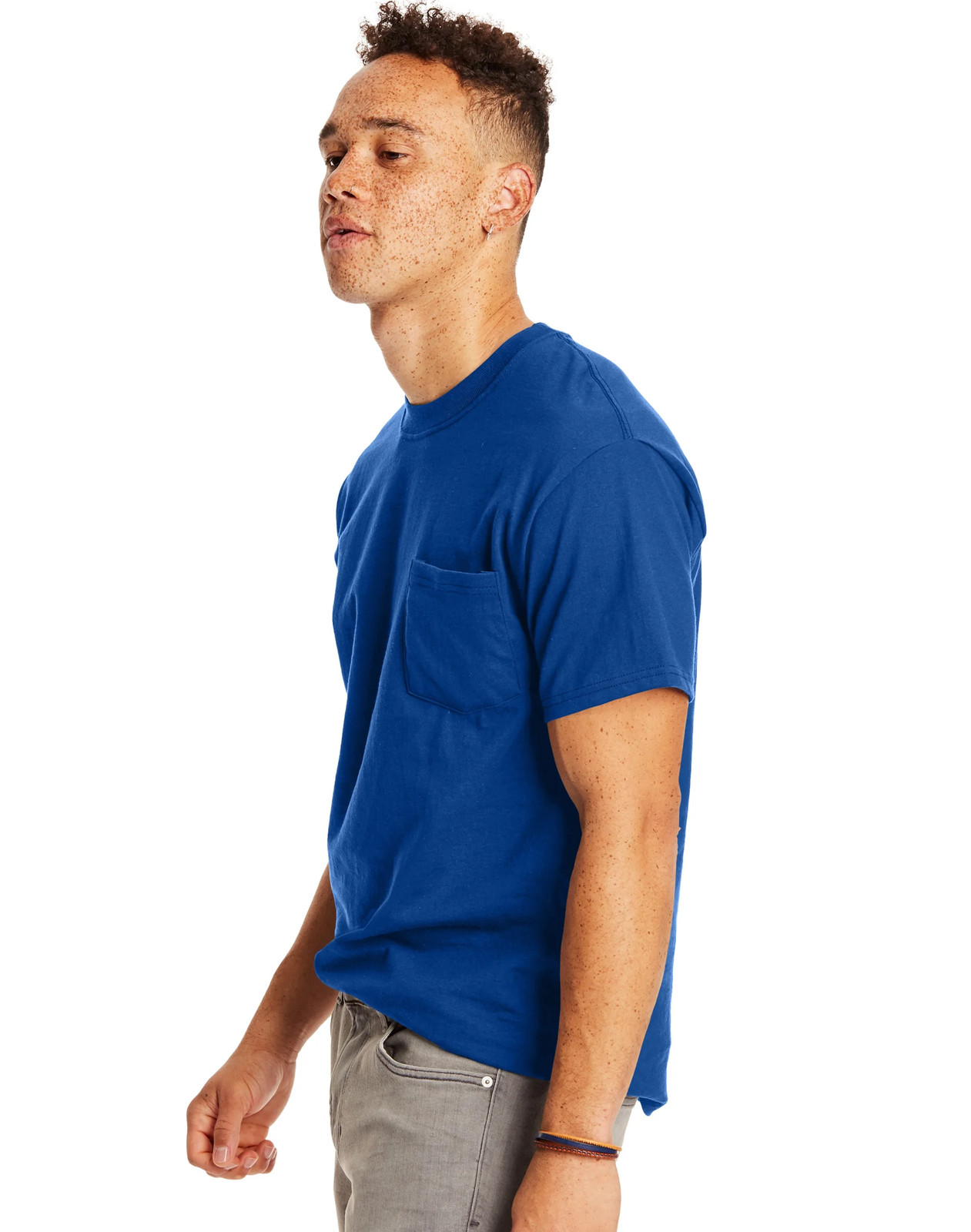 Hanes 2-Pack T-Shirt Beefy-T Adult Pocket Short Sleeve 100% Ringspun Cotton gallery