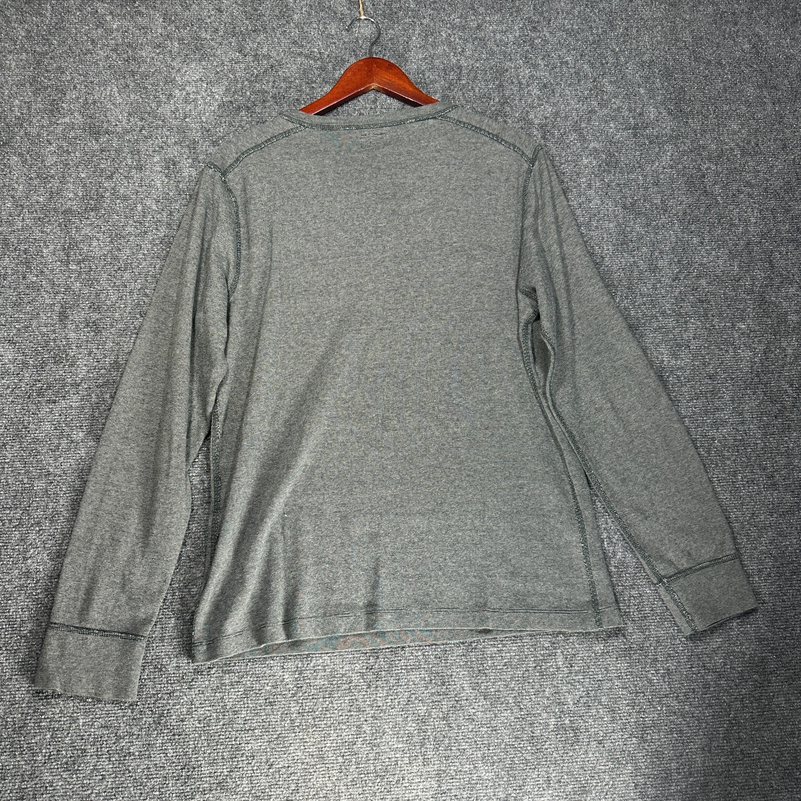 J Crew Shirt Mens Large Henley Gray Cotton Long Sleeve Pullover Buttons Rib Cuff gallery