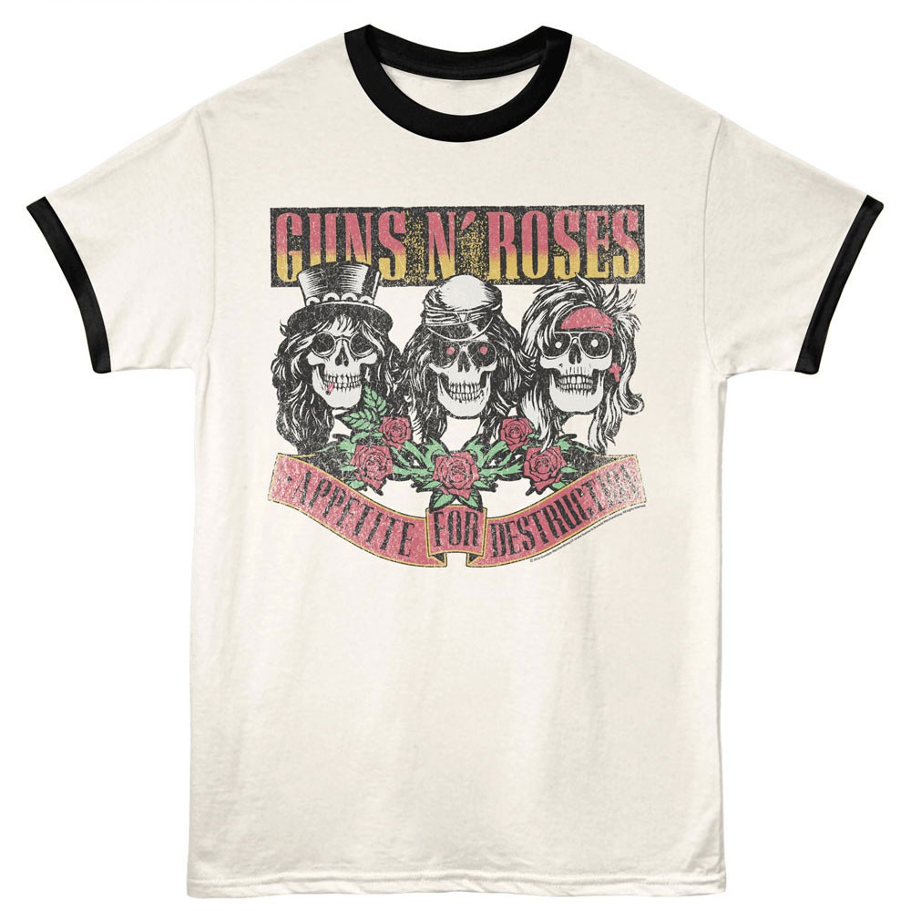 Guns N Roses Appetite For Destruction Skulls Men's Ringer T Shirt gallery