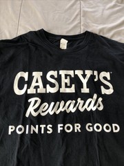 Casey’s Stores ” Rewards Points For Good ” T-Shirt Black Size 2XL