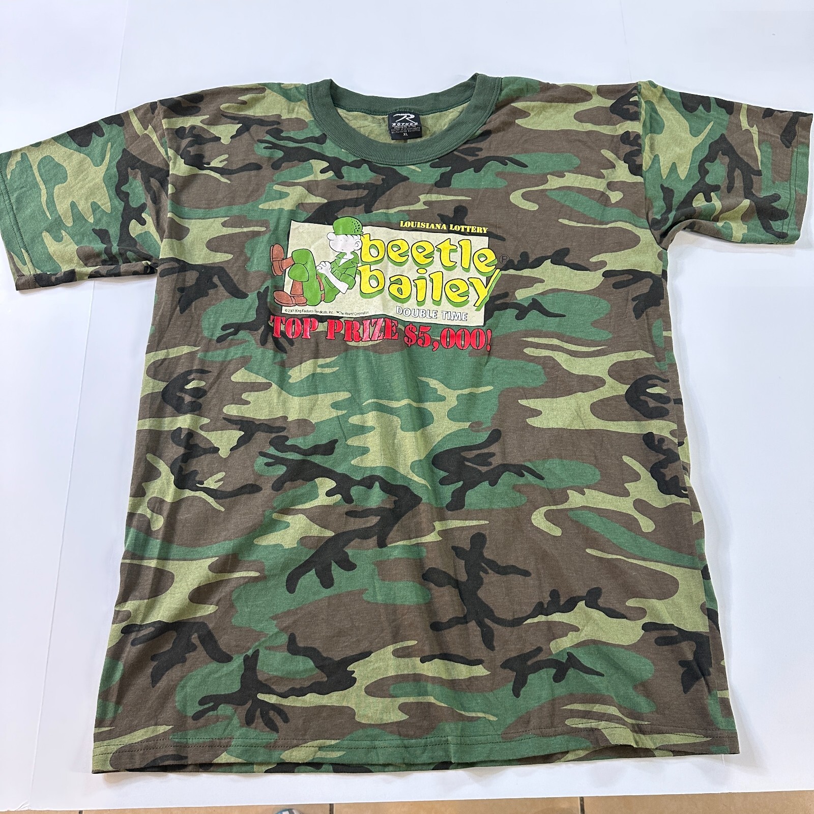 VTG NOS Beetle Bailey T Shirt Mens XL Short Sleeve Crew Neck Camouflage gallery