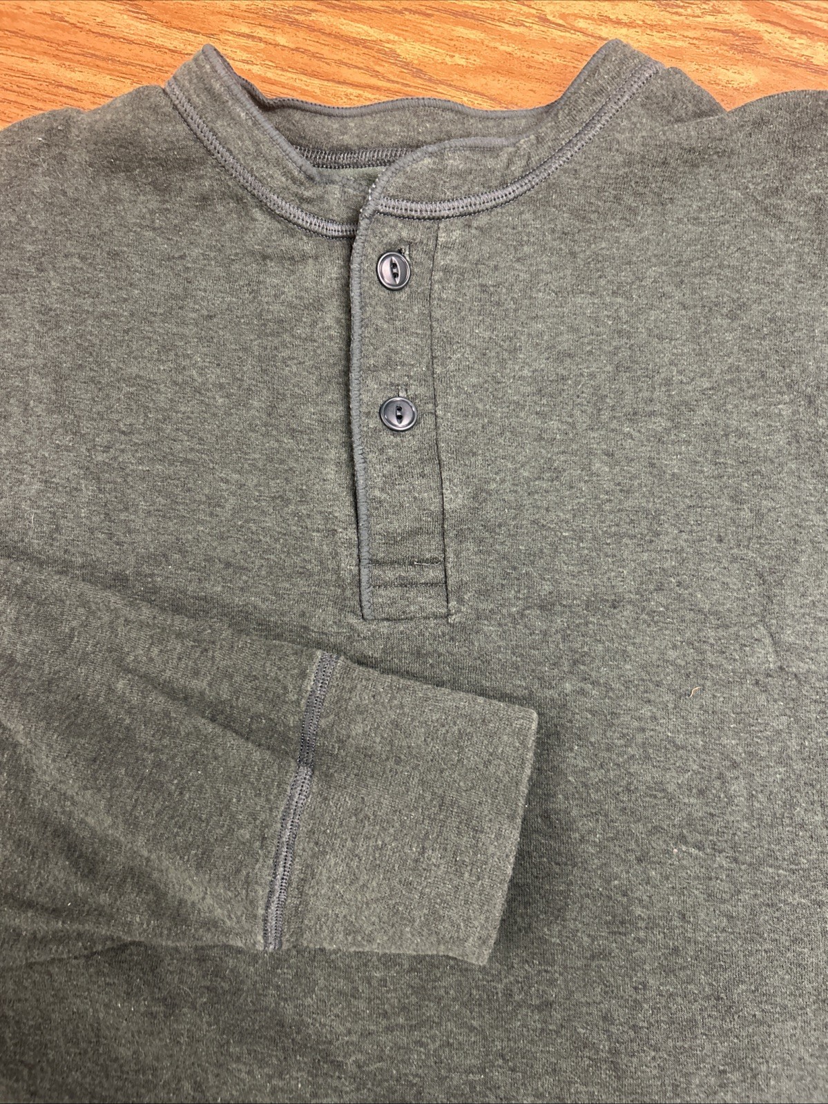 L.L.Bean Two Layer Henley Shirt Mens XL Regular Green Wool Blend Base Layer gallery