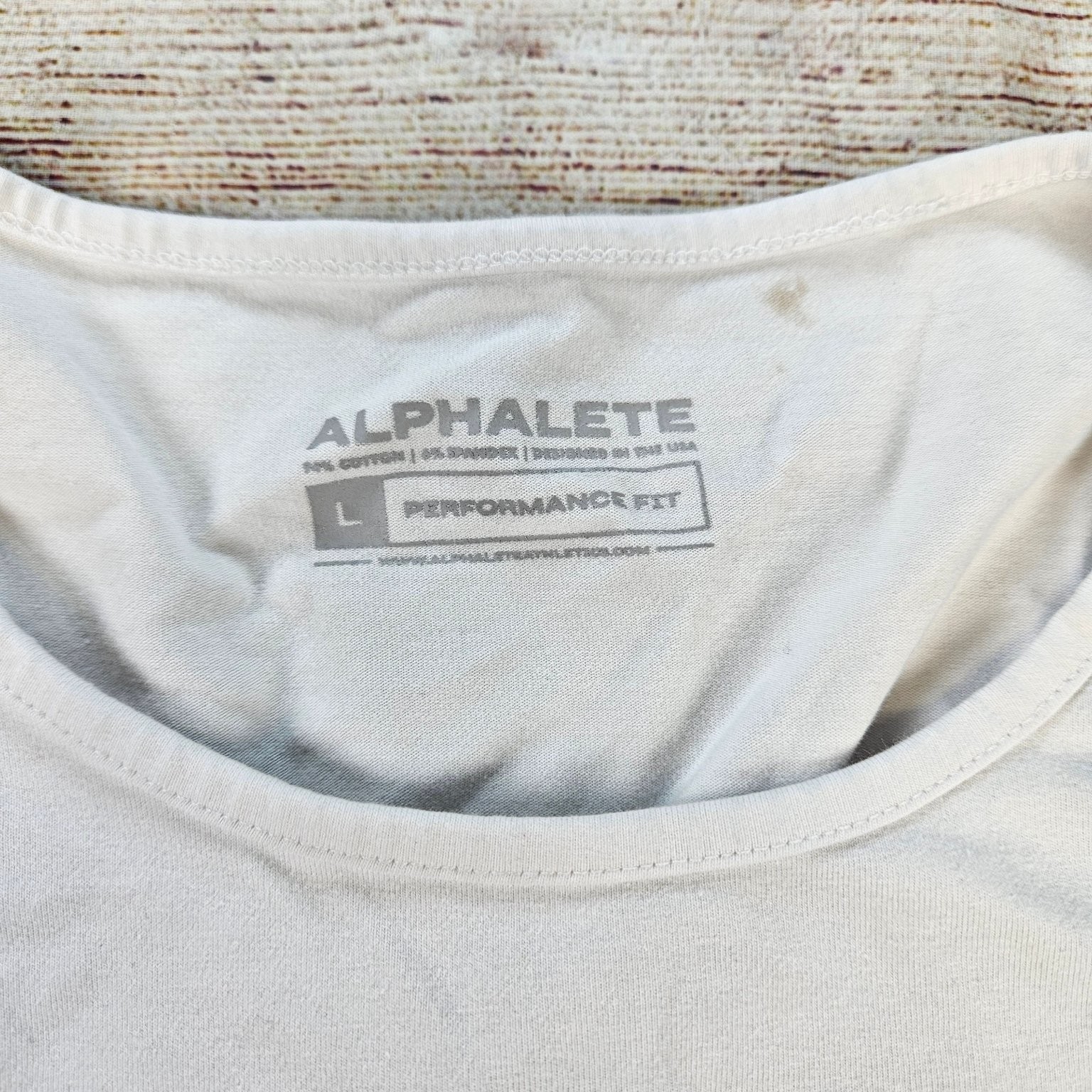 ALPHALETE Men's Tank Top White L Performance Fit Cotton Spandex Activewear gallery