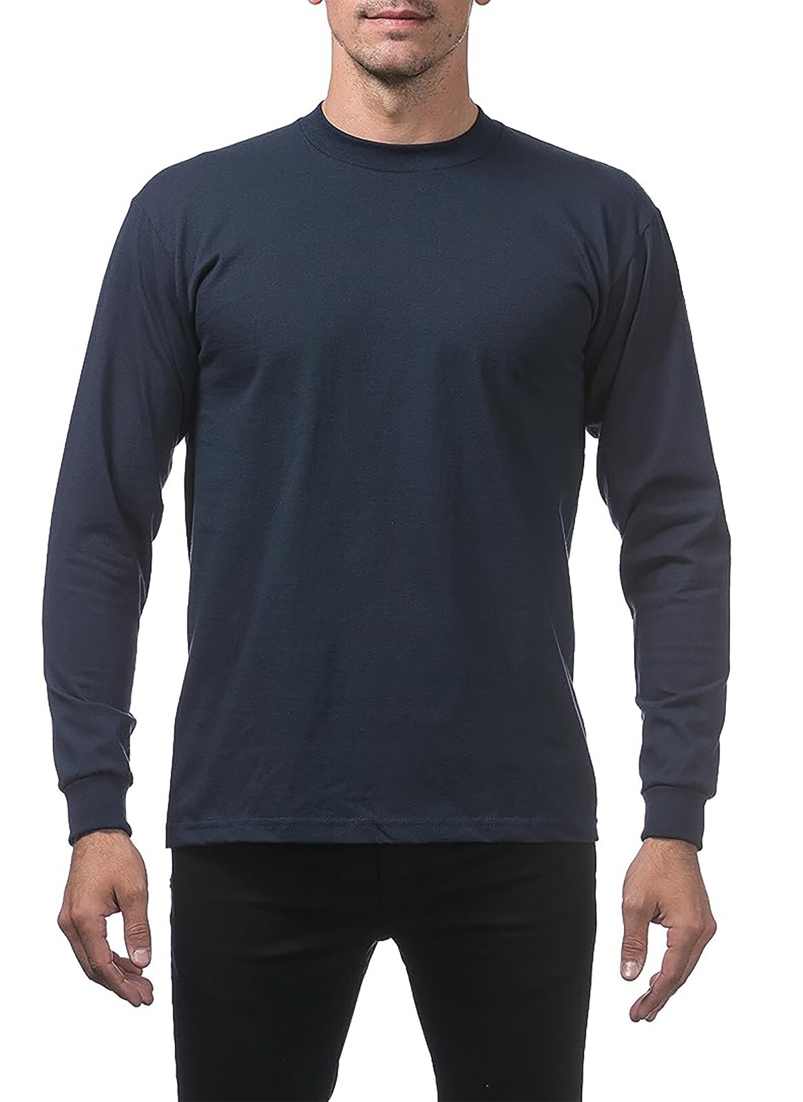 Pro Club Men's 3-Pack Heavyweight Cotton Long Sleeve Crew Neck T-Shirt gallery