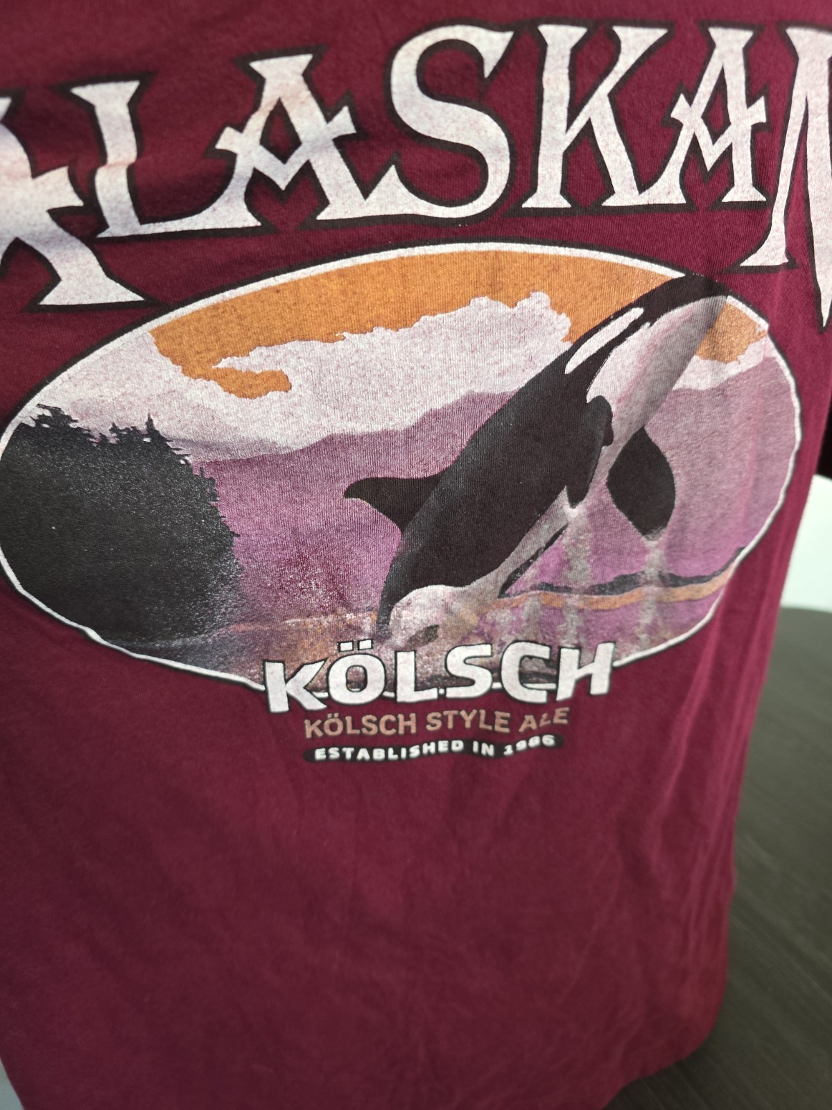 Alaskan Kolsch Style Ale T-shirt Mens XL Burgandy. Very Soft gallery