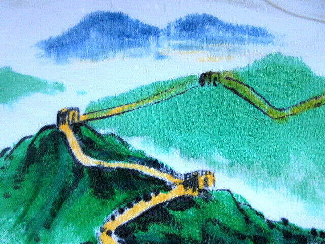 Vtg Hand Painted / SIGNED 1998 The Great Wall of China T Shirt Tee Shirt gallery