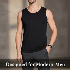 Cool Men’s Wide Shoulder Bamboo Viscose Tank Top Ultra Soft Stretch Undershirt