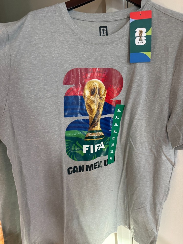 FIFA Official Licensed World Cup T Shirt XL Gray BRAND NEW WITH TAGS!!!!!