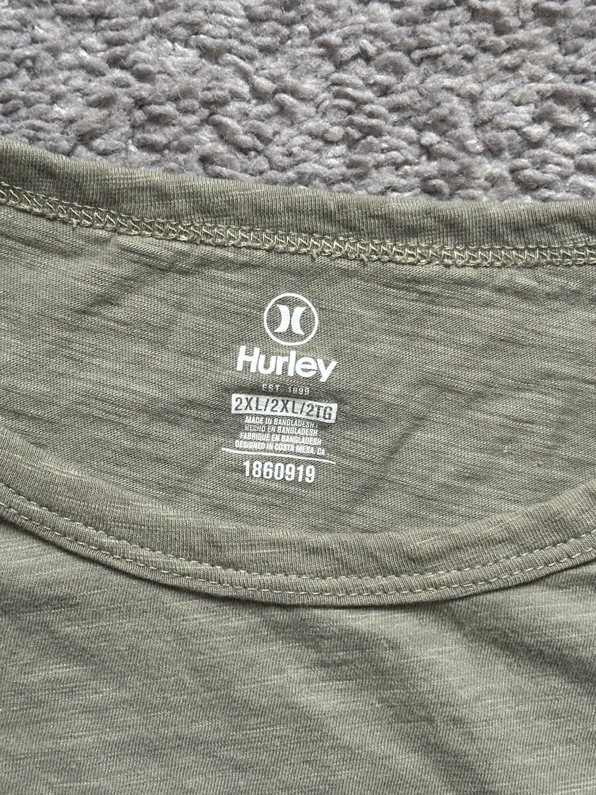 Hurley Mens Green Graphic Logo Tee Crew Neck Short Sleeve 2XL gallery