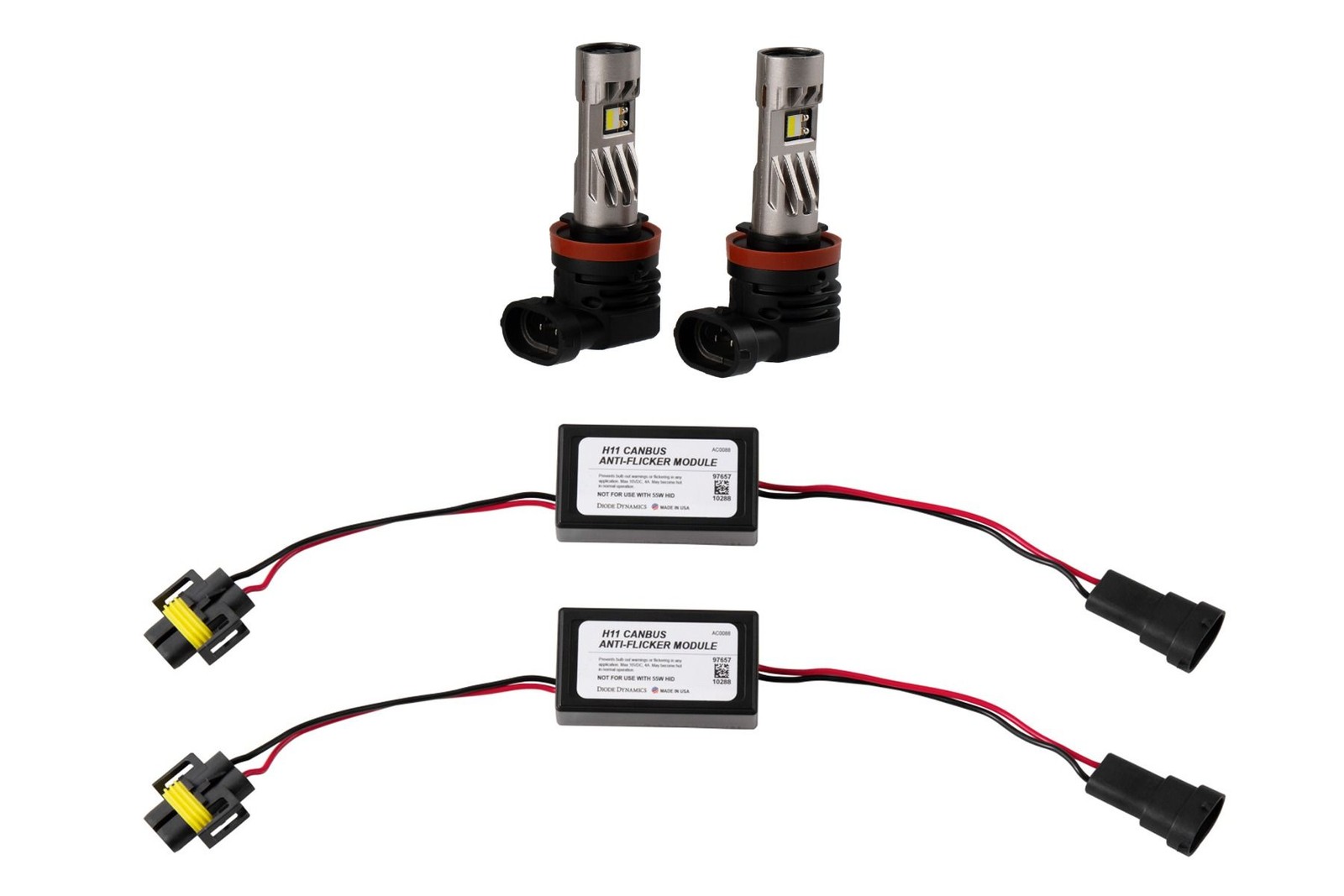 Diode Dynamics SL2 White Pro LED Bulbs for H11/H8/H9 with AntiFlicker Modules