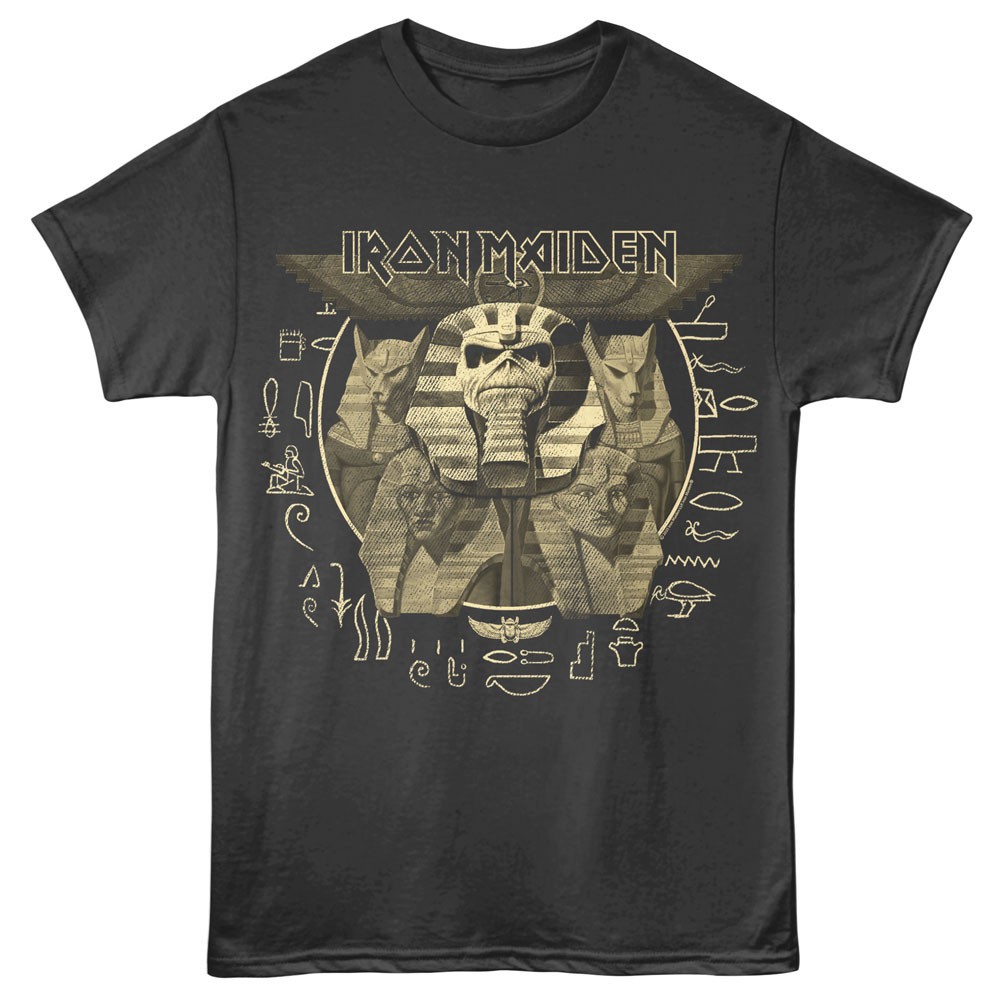 Iron Maiden Eddie Powerslave Hieroglyphics Men's T Shirt Band Merch gallery