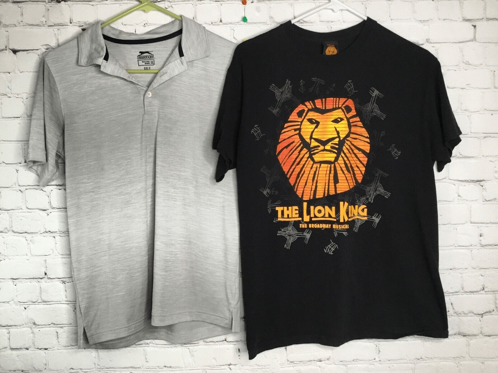 Slazenger Golf / Disney Lion King Men's Lot Of 2 Gray/Black Polo/T Shirt Size XL gallery